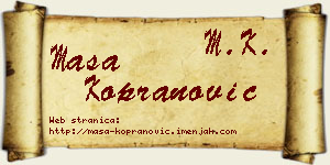 Maša Kopranović vizit kartica